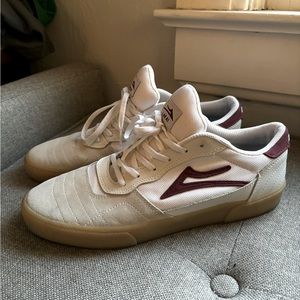 Lakai Cambridge skate shoes - White, Burgundy and gum